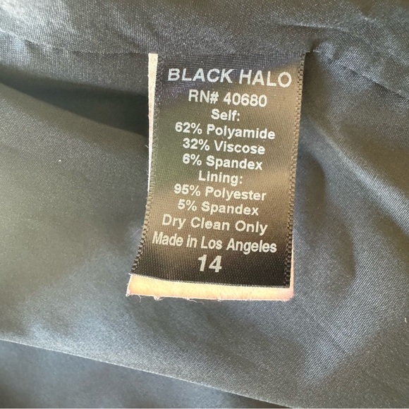 Black Halo Classic Jackie O Draped Pencil Sheath Dress size 14 - Picture 15 of 16